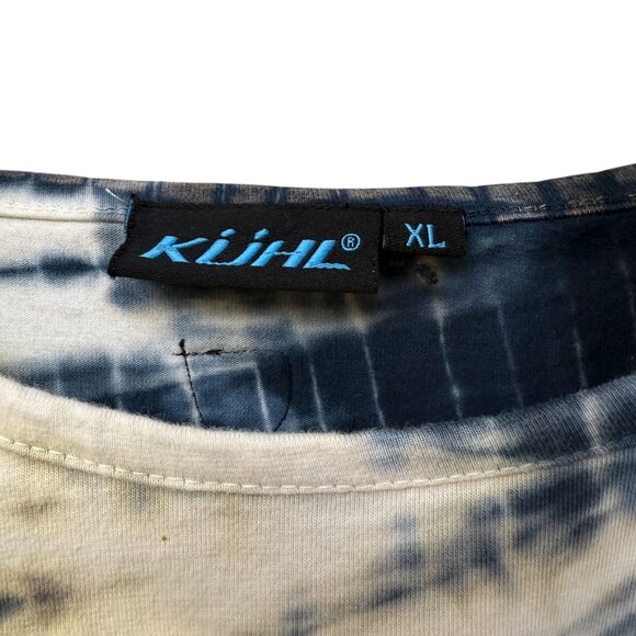 KUHL Tie Dye Tee M/L Short Sleeve Blue Womens Top Cropped Boho Outdoors - Picture 4 of 8